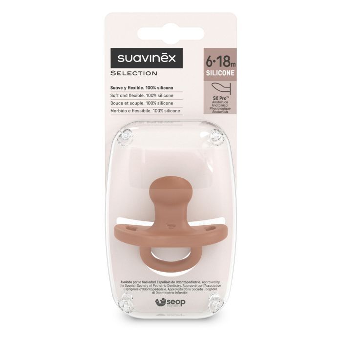 Пустышка Suavinex Colour Essence 6-18 мес, анатомическая силиконовая, прозрачная (308081) изображение 2