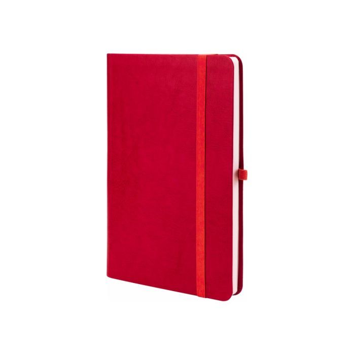 Книга записная Optima А5 NEBRASKA, мягкая обложка, резинка, белый блок линия, красный (O20124-03)