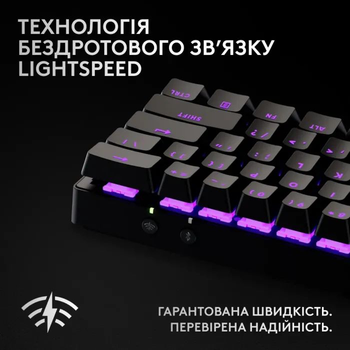 Клавиатура Logitech G Pro X 60 Lightspeed GX Tactile Wireless/Bluetooth UA White (920-011930) изображение 9