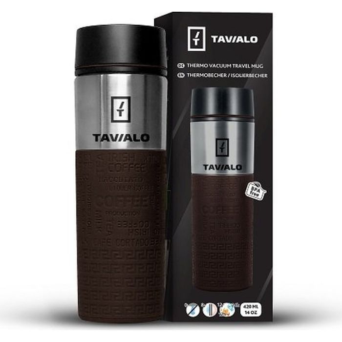 Термокружка Tavialo + 2 ущільнювальних кільця 420 мл Коричневий (190420112) зображення 4