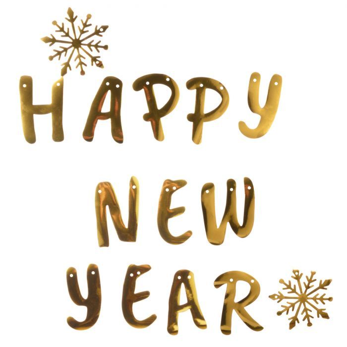 Гірлянда паперова YES! Fun Happy New Year 14 елементів 3 м Золото (974923) зображення 2