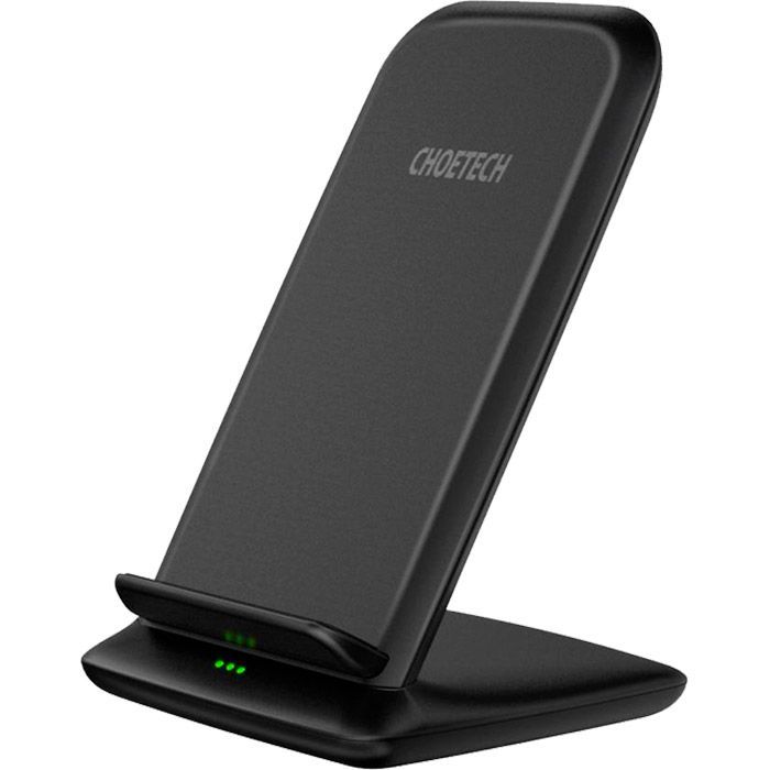 Зарядное устройство Choetech 15W Fast Wireless Charging Stand 2coils black (T555-F-BK)