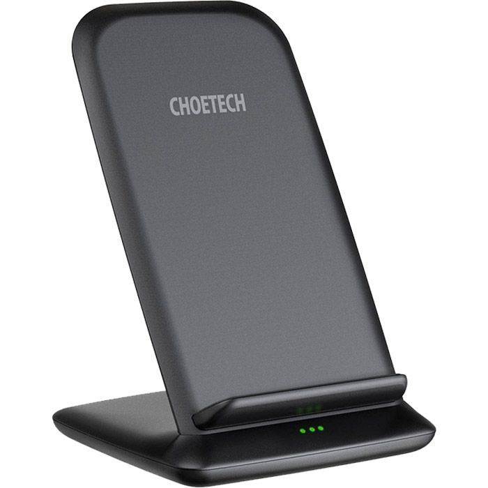 Зарядное устройство Choetech 15W Fast Wireless Charging Stand 2coils black (T555-F-BK) изображение 2