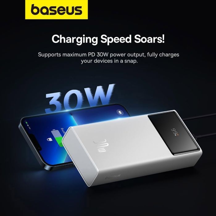 Батарея универсальная Baseus Star-Lord 20000mAh 30W OE, white (P10022904213-00) изображение 10