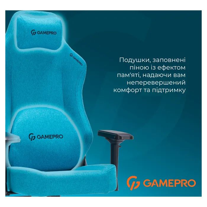 Крісло ігрове GamePro FGC750DB Size L Fabric Dark Blue (FGC750DB) зображення 8
