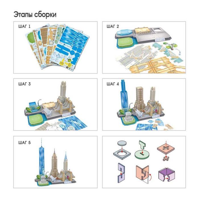 Пазл Cubic Fun Тривимірна головоломка-конструктор Сіті лайн Нью-Йорк (MC255h) зображення 3