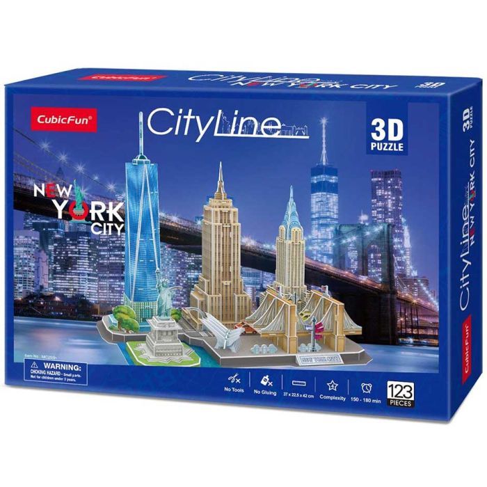 Пазл Cubic Fun Тривимірна головоломка-конструктор Сіті лайн Нью-Йорк (MC255h) зображення 7