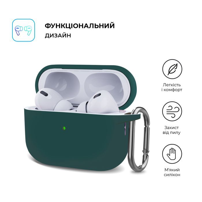 Чохол для навушників Armorstandart Hang Case для Apple AirPods Pro 2 Dark Green (ARM68591) зображення 2