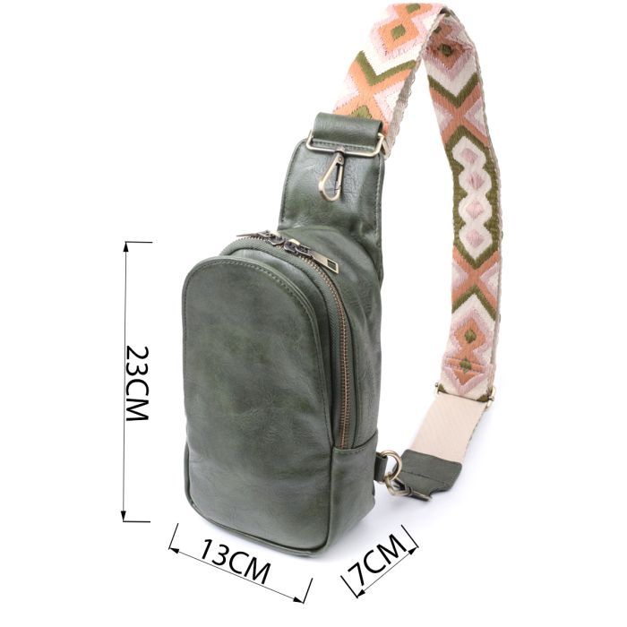 Сумка Vintage Через плечо из экокожи Зеленая (22791) изображение 3