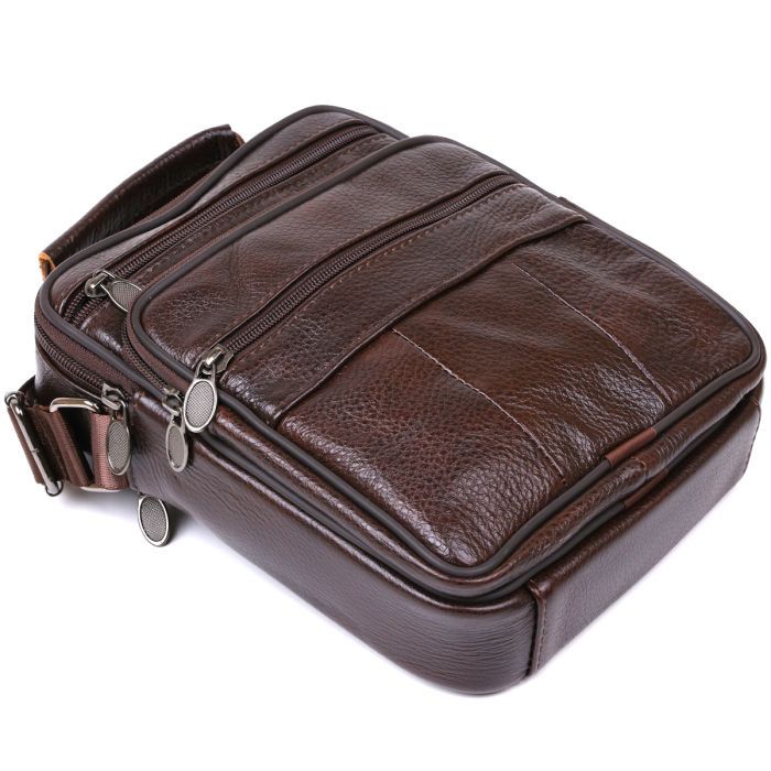 Сумка Vintage Из натуральной кожи Коричневая (20473) изображение 5