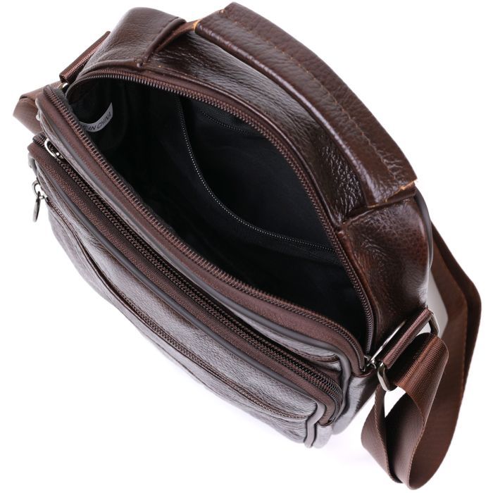 Сумка Vintage Из натуральной кожи Коричневая (20473) изображение 6