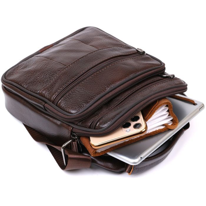 Сумка Vintage Из натуральной кожи Коричневая (20473) изображение 8