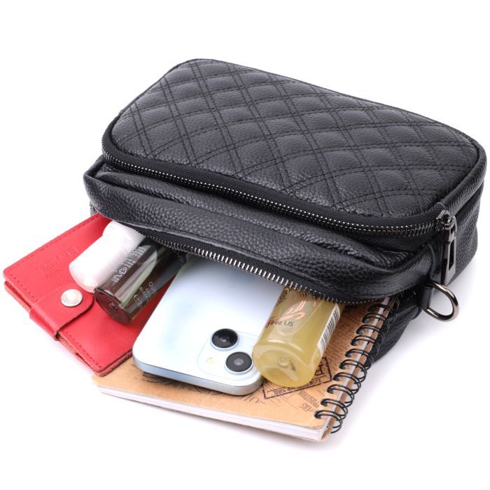 Сумка Vintage Из натуральной кожи Черная (22634) изображение 10