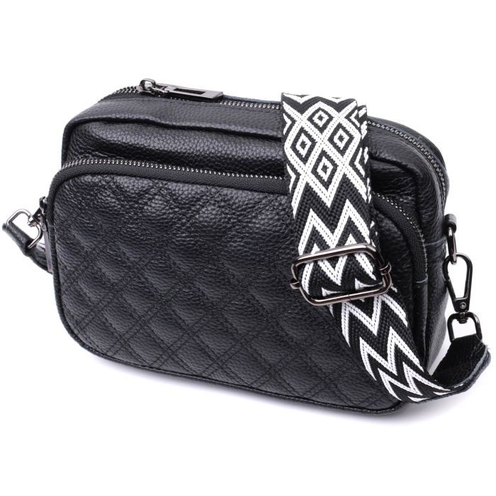 Сумка Vintage Из натуральной кожи Черная (22634)