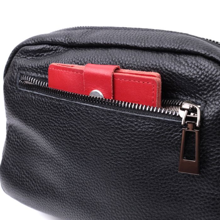 Сумка Vintage Из натуральной кожи Черная (22634) изображение 9