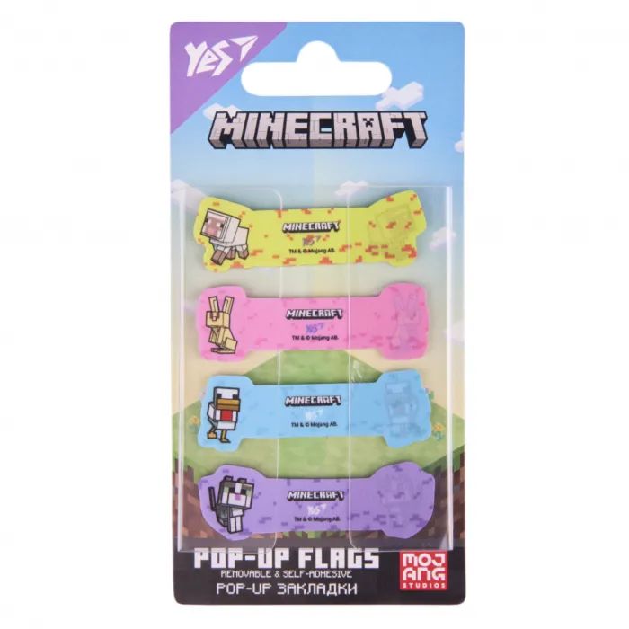 Стикер-закладка Yes Pop-up Minecraft.Spring пластик 80 шт (170442)