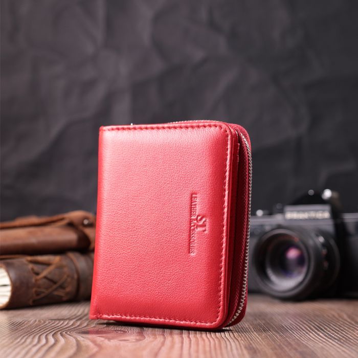 Гаманець ST Leather З натуральної шкіри Червоний (22552) зображення 8