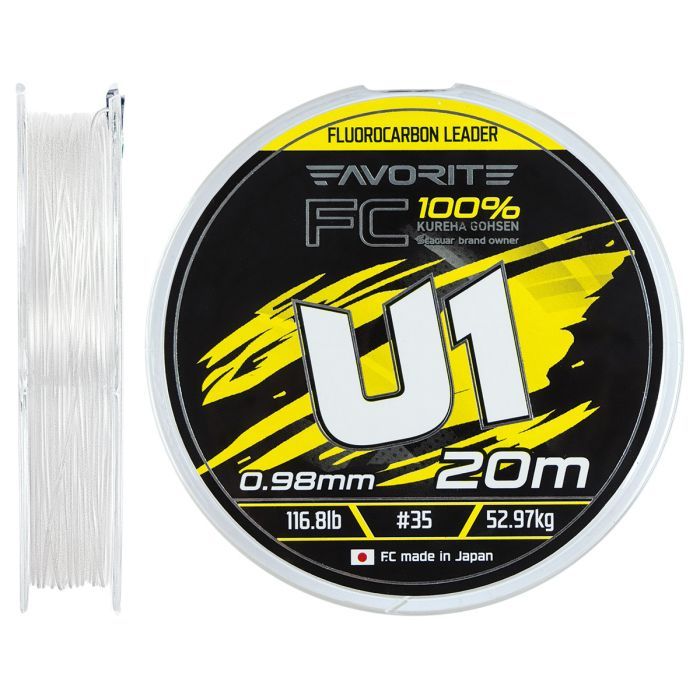Флюорокарбон Favorite U1 FC 20m 22/0.78mm 81.6lb/37.0kg (1693.12.01)