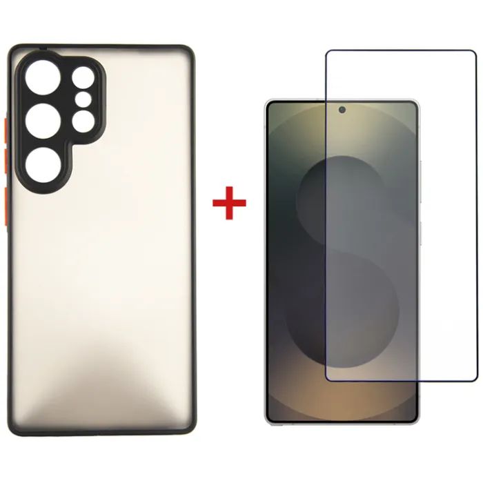 Чехол для мобильного телефона Dengos Kit Samsung Galaxy S25 Ultra Matte + glass (Black) (DG-KM-144)