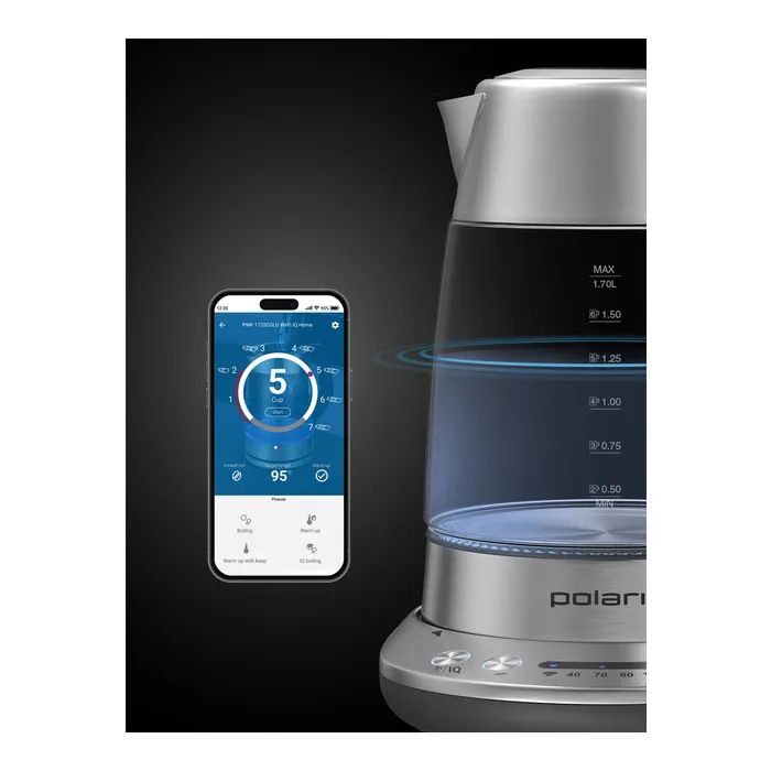 Электрочайник Polaris PWK 17115CGLD WIFI IQ Home Матовий изображение 8