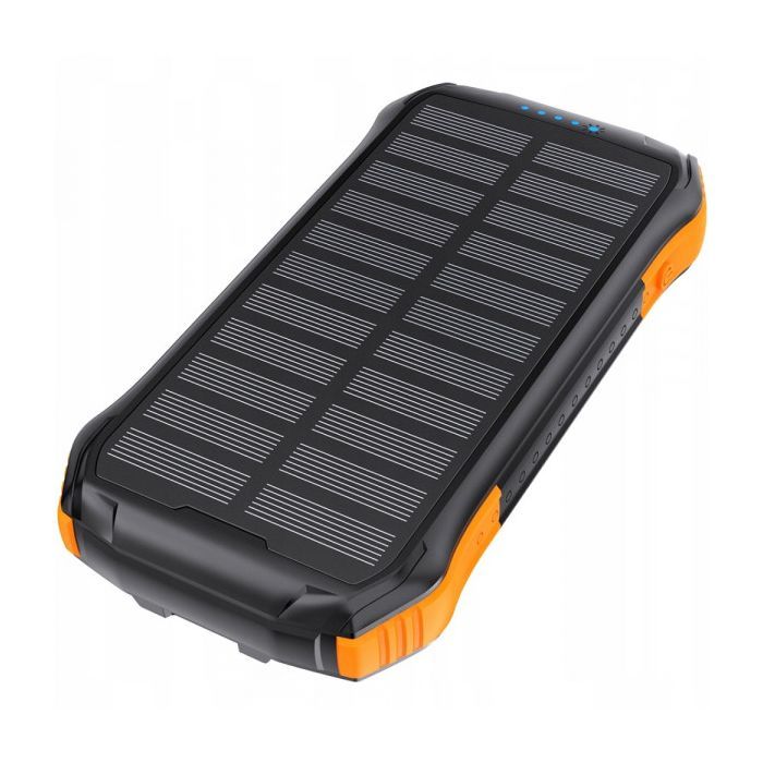 Батарея универсальная Choetech 10000mAh 10W 2USB-A+USB-C,solar panel Black-Orange (B658-OR)
