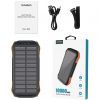 Батарея универсальная Choetech 10000mAh 10W 2USB-A+USB-C,solar panel Black-Orange (B658-OR) изображение 4