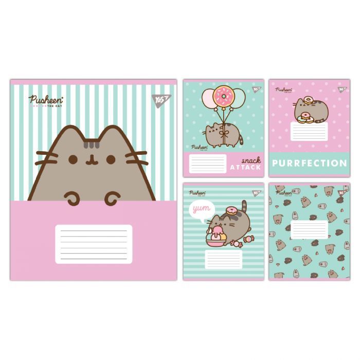 Зошит Yes Pusheen Candy А5 12 аркушів коса лінія (767599)