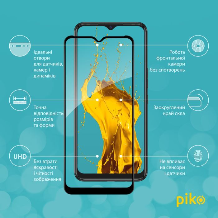 Скло захисне Piko Full Glue Tecno Spark 7 Black (1283126515217) зображення 2