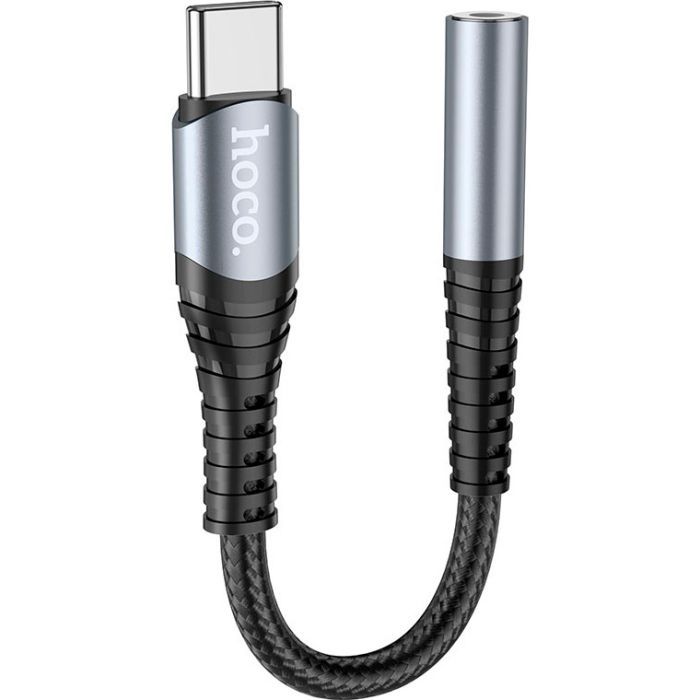 Переходник USB-C M to 3.5mm F LS33 metal gray HOCO (6931474761163)