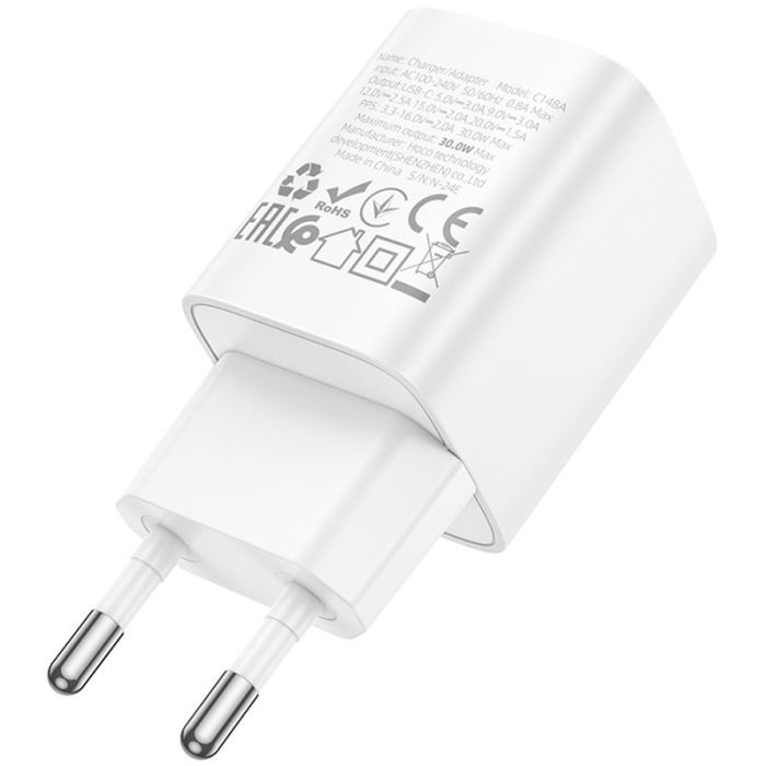 Зарядний пристрій HOCO C148A Charm USB-C PD30W White (6942007630306) зображення 6