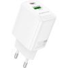 Зарядное устройство BOROFONE BN27 Fuente 1xUSB-C PD20W + 1xUSB QC3.0 White (6941991120268)
