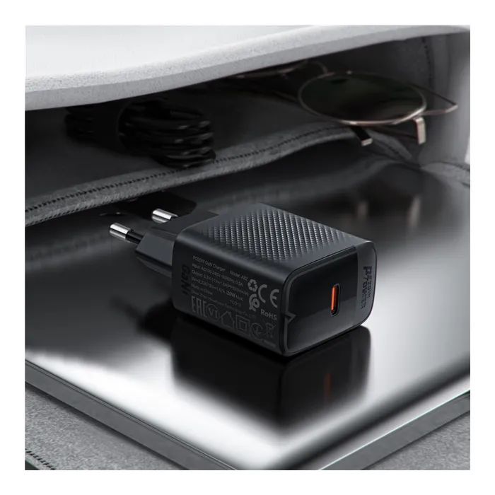 Зарядний пристрій Acefast A82 USB-C PD20W GaN Black (6974316283232) зображення 5