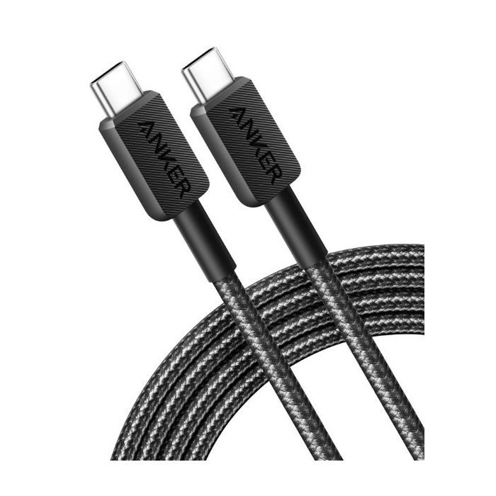 Дата кабель USB-C to USB-C 1.8m nylon 322 black Anker (A81F6G11) изображение 2