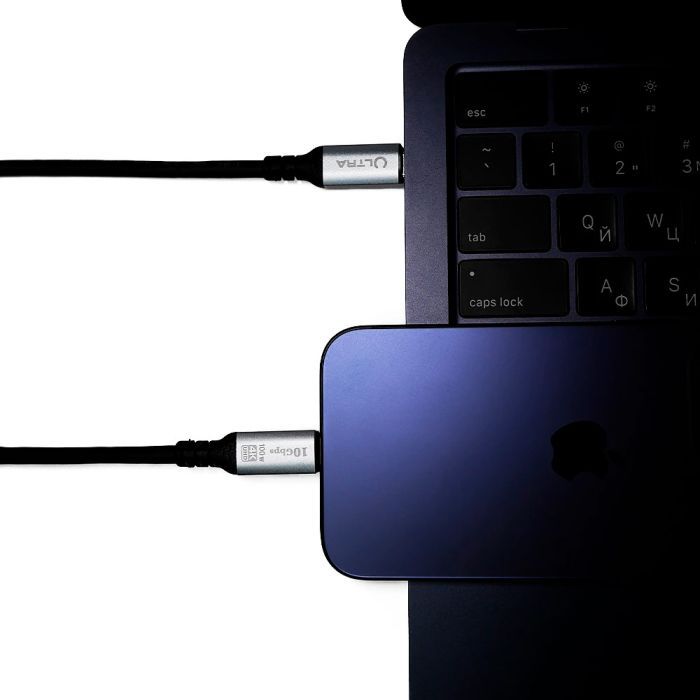 Дата кабель USB-C to USB-C 1.0m 10Gbps 100W black Ultra (UC107-0100) зображення 3