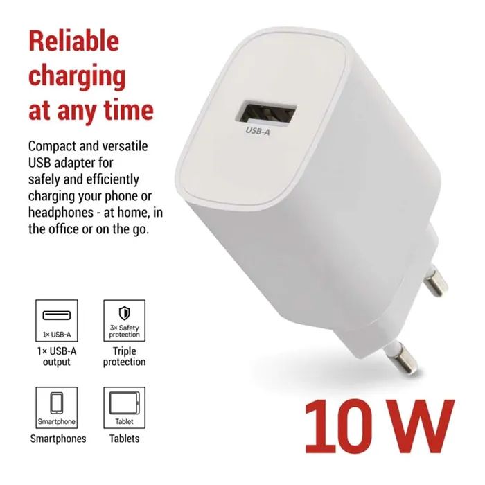 Зарядний пристрій EMOS V01B10 USB-A 10W (V01B10) зображення 3