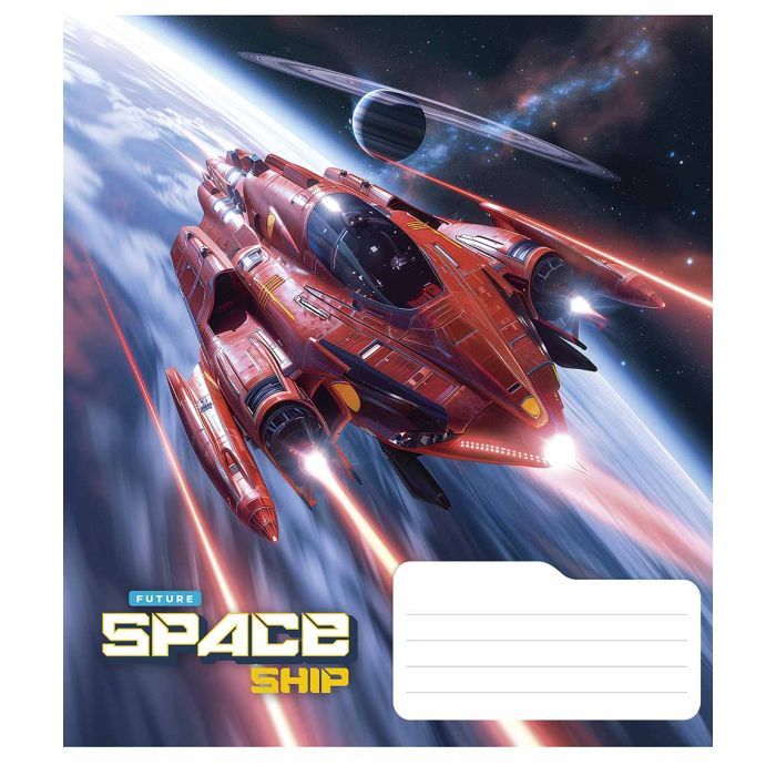 Зошит Школярик Space ship 48 аркушів клітинка (048-3435K)