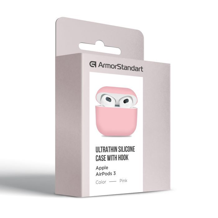 Чехол для наушников Armorstandart Ultrathin Silicone Case для Apple AirPods 3 Pink (ARM60288) изображение 3