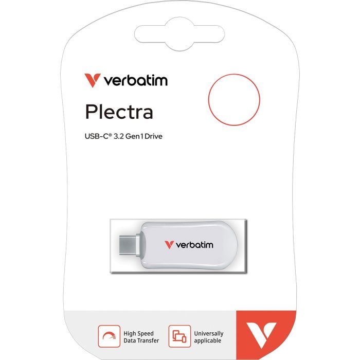 USB флеш накопитель Verbatim 256GB Plectra White USB-C (30230) изображение 2