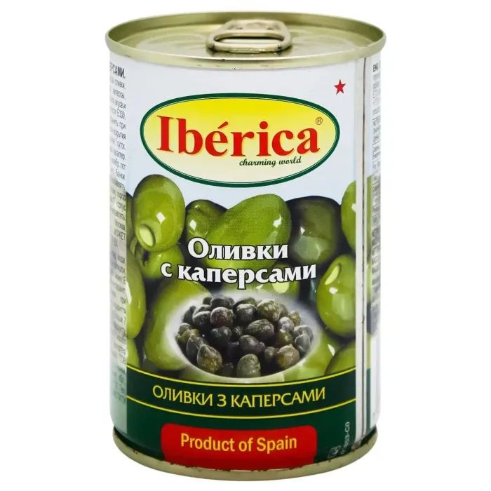 Овощная консервация Iberica Оливки фаршированные каперсами 300 г (8436024293005)