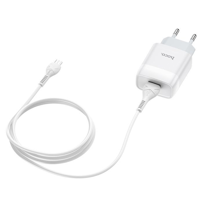 Зарядное устройство HOCO C72A USB + cable USB to USB-C 10.5W White (Hoco C72AW/Tc) изображение 2