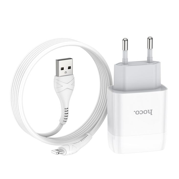 Зарядное устройство HOCO C72A USB + cable USB to USB-C 10.5W White (Hoco C72AW/Tc) изображение 3