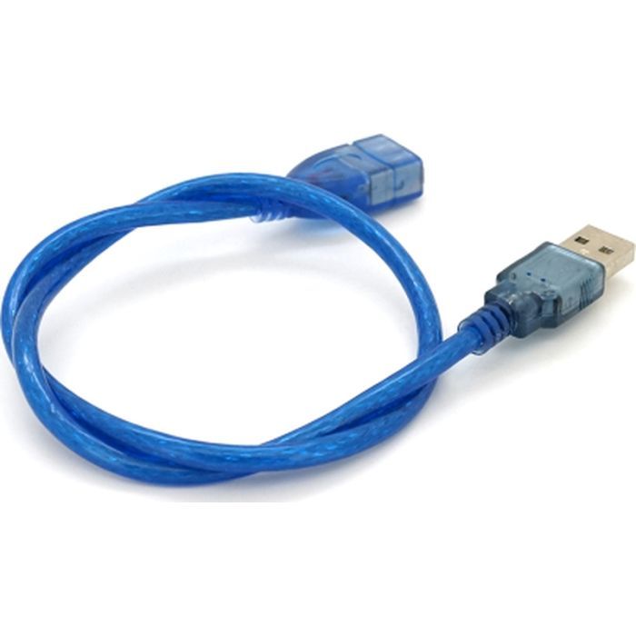 Дата кабель USB 2.0 AM/AF 1.8m ferrite transparent blue Voltronic (YT-AM/AF-1.8TBL)