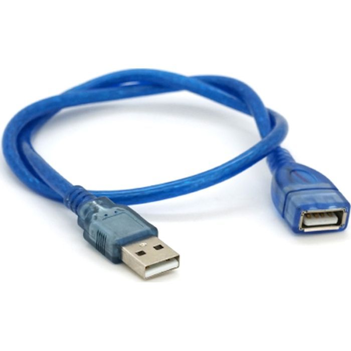 Дата кабель USB 2.0 AM/AF 1.8m ferrite transparent blue Voltronic (YT-AM/AF-1.8TBL) зображення 2