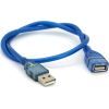 Дата кабель USB 2.0 AM/AF 0.5m transparent blue Voltronic (YT-AM/AF-0,5TBL) зображення 2