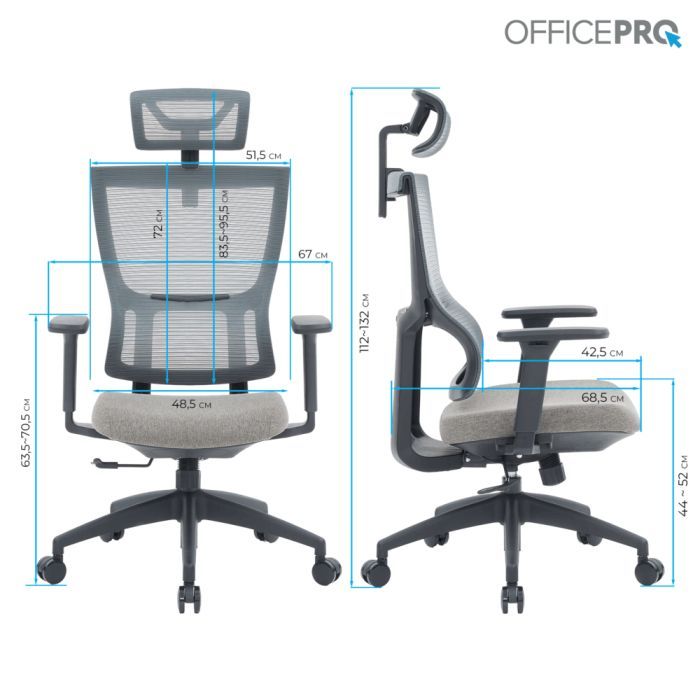 Офісне крісло OfficePro Elegant OC600-B-DG-DG (OC600-B-DG-DG) зображення 11