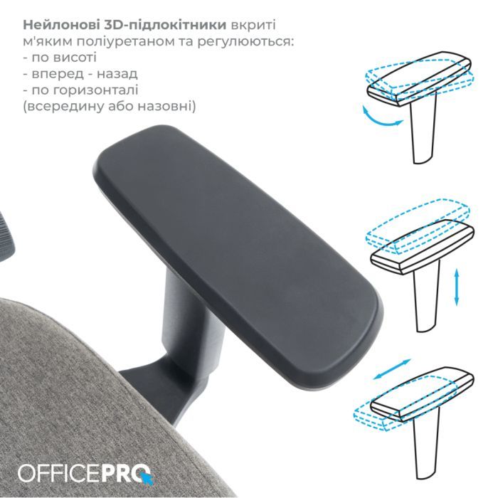 Офісне крісло OfficePro Elegant OC600-B-DG-DG (OC600-B-DG-DG) зображення 6