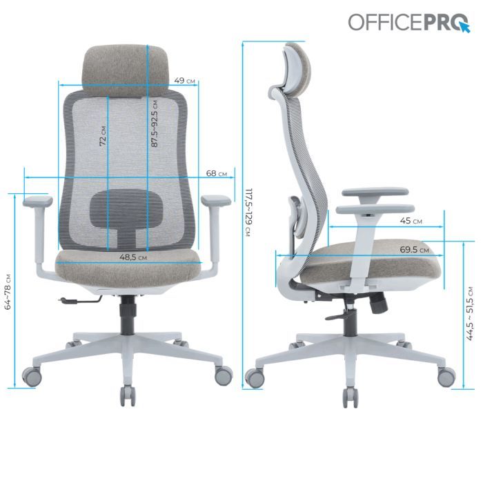 Офісне крісло OfficePro Wave OC599-G-G-G (OC599-G-G-G) зображення 11