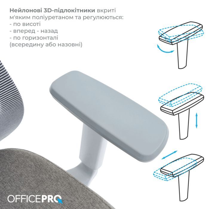 Офісне крісло OfficePro Wave OC599-G-G-G (OC599-G-G-G) зображення 6