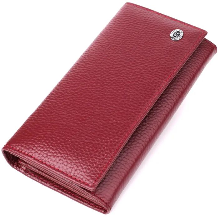 Гаманець ST Leather З натуральної шкіри Бордовий (23085)