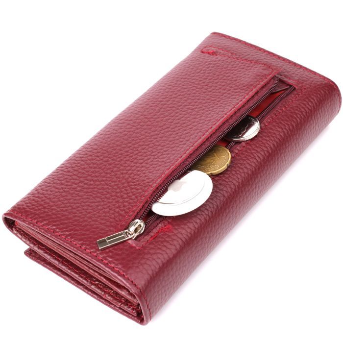 Гаманець ST Leather З натуральної шкіри Бордовий (23085) зображення 7